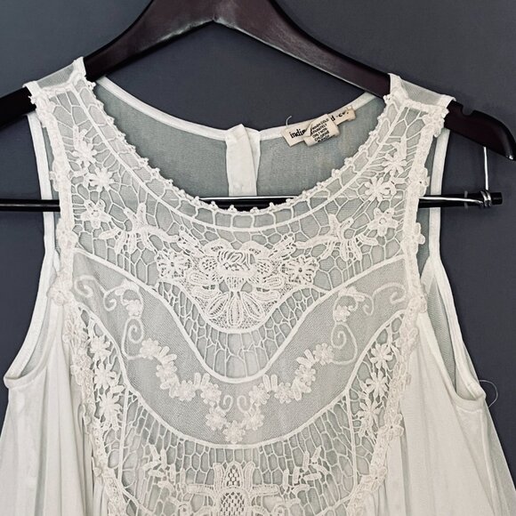 Indigo Thread Co White Embroidered Boho Tunic Tank XS - Picture 2 of 6